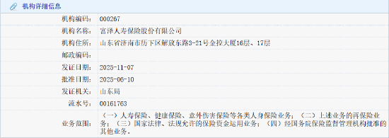 富泽人寿获批保险许可证 注册资本170亿元