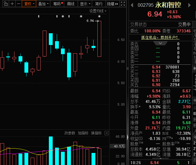 002795，减持计划发布后，巨量买单封涨停